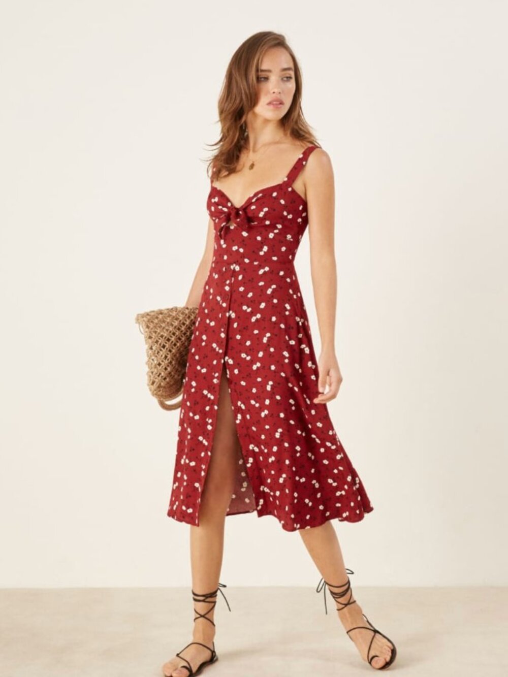 Reformation Red Frankfort Dress in Angeles